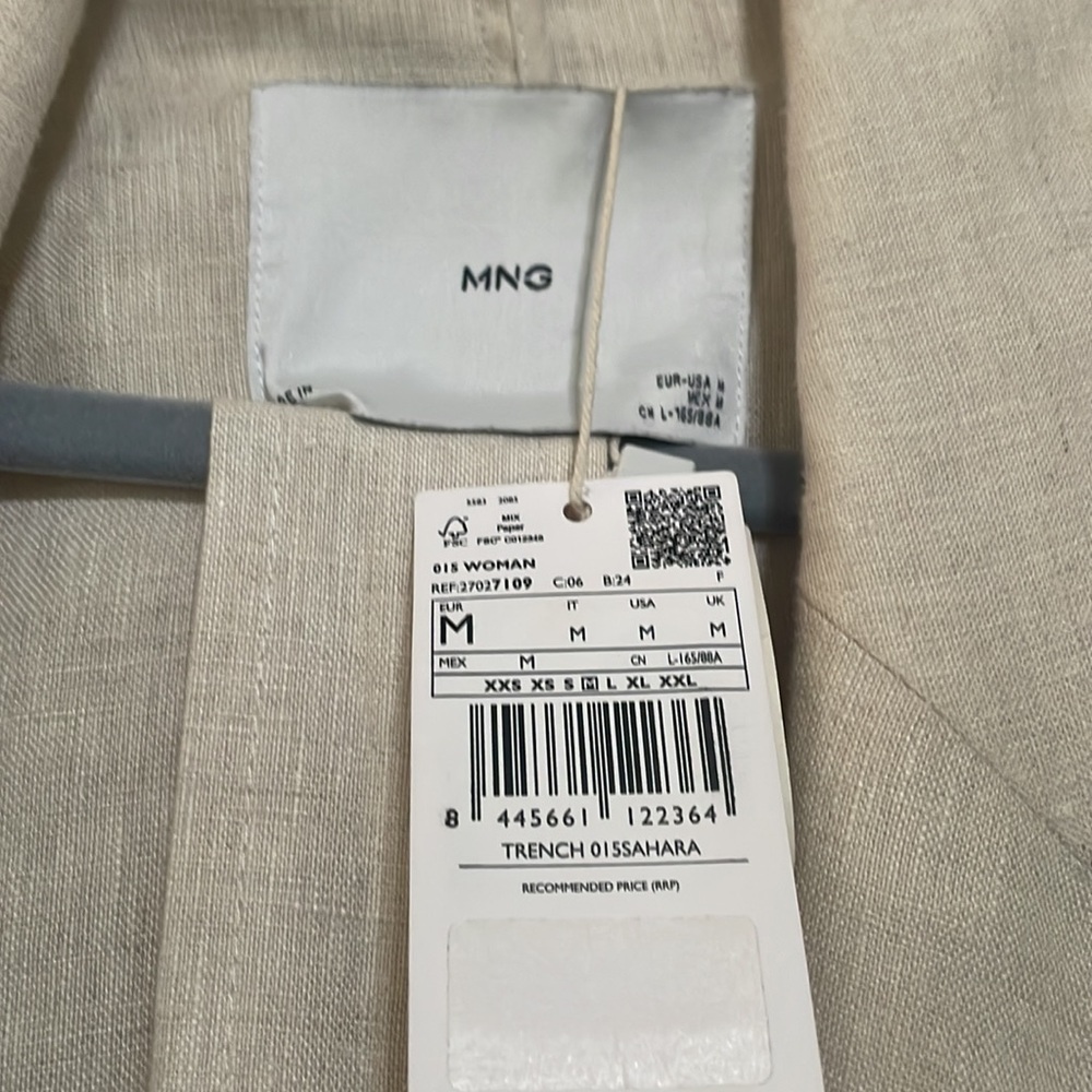 Mango Beige Linen Shirt Jacket - Picture 5 of 5